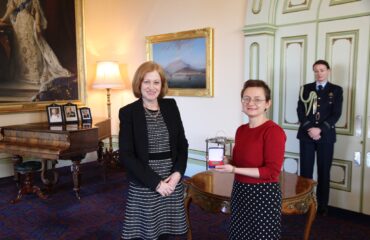 Eloise with Her Excellency the Hon. Barbara Baker AC, Governor of Tasmania